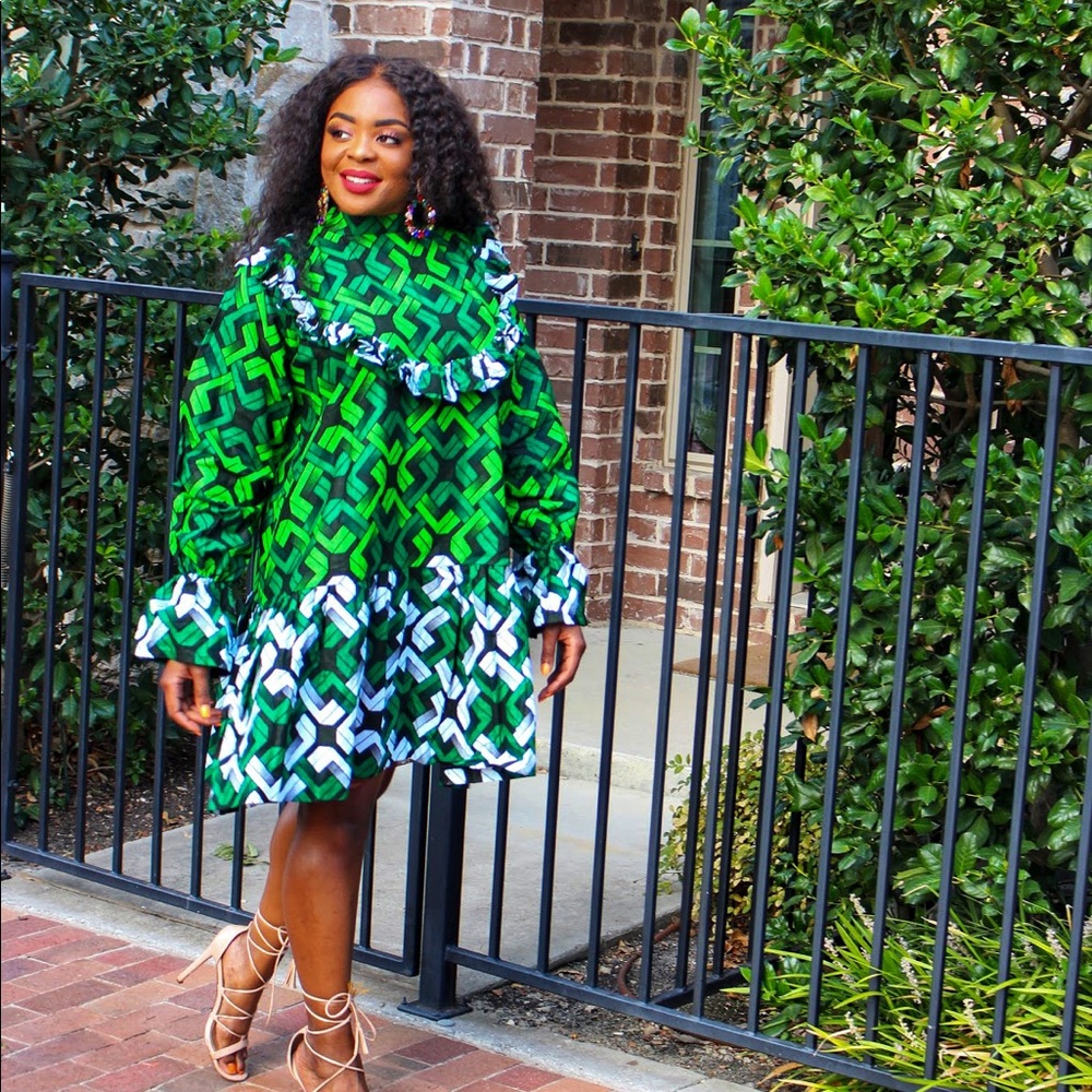 Green Dora Pleated Dress